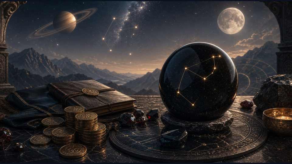Capricornio dinero con símbolos de estabilidad